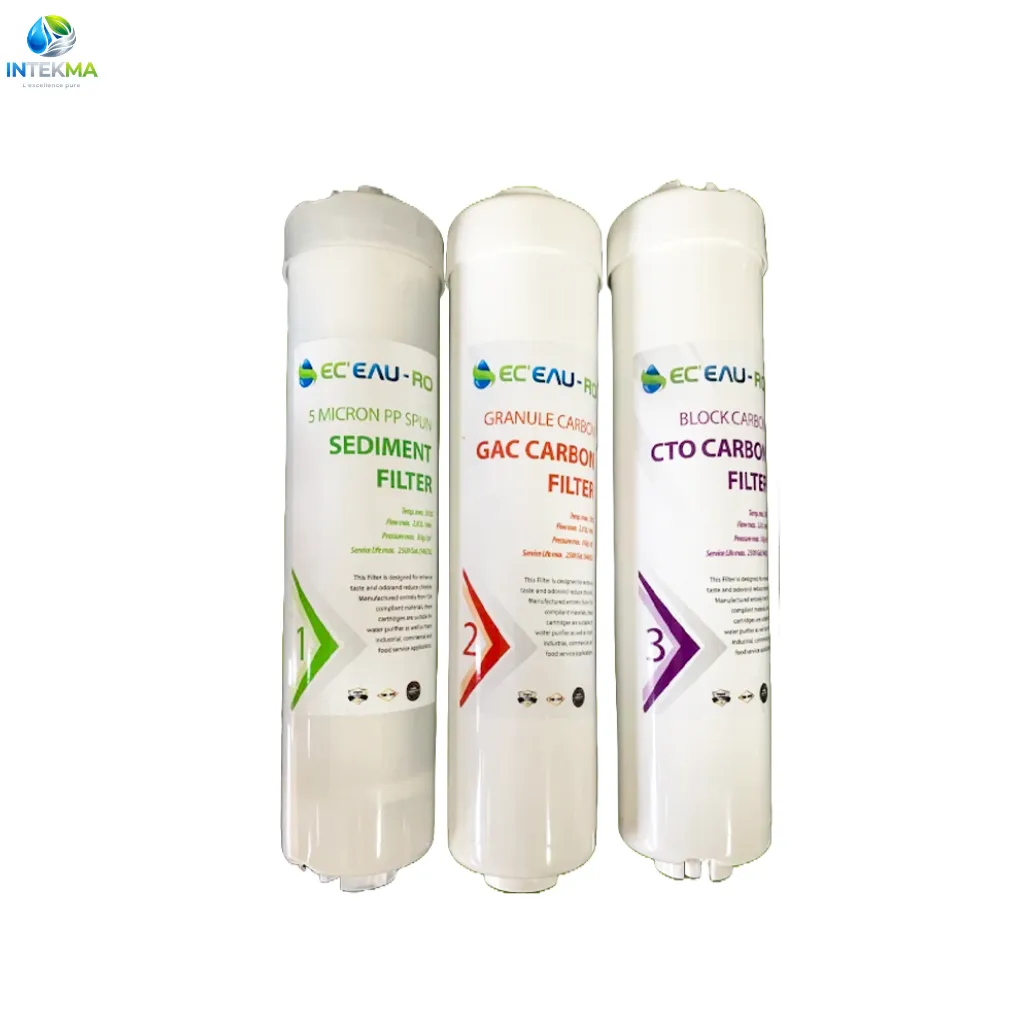 Pack 3 Filtres de Rechange pour Osmoseur - Étapes 1, 2 et 3 - RO PRIME - INTEKMA Consommable